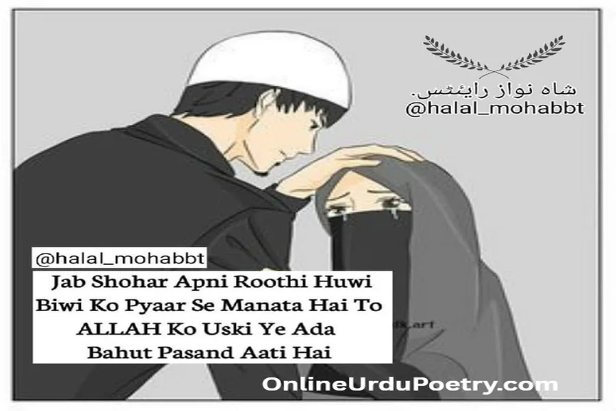 Husband Wife Shayari In Urdu Text 2 Lines